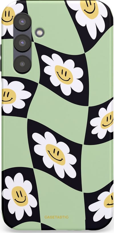 Casetastic hoesje geschikt voor Samsung Galaxy A25 - Dubbellaagse bescherming - Golvende madeliefjes - Fashion Case - Mintgroen Zwart Wit Beige