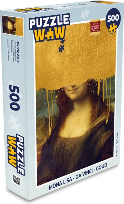 Puzzel Mona Lisa - Da Vinci - Goud - Legpuzzel - Puzzel 500 stukjes