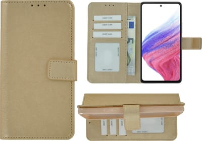 MoDo hoesje Geschikt voor Samsung Galaxy A53 5G - Kunstleer Book Case - Goud