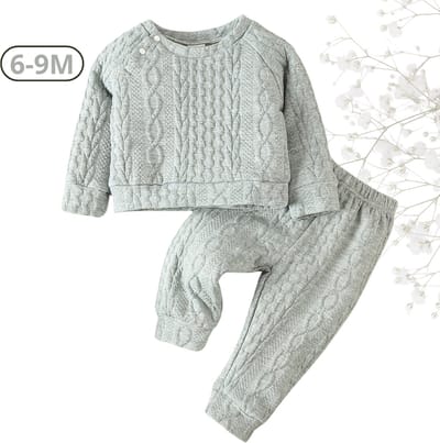 Livano Babykleding - Romper Baby - Winterpak Jongens & meisjes- Pakje - 6-9 Maanden - Grijs