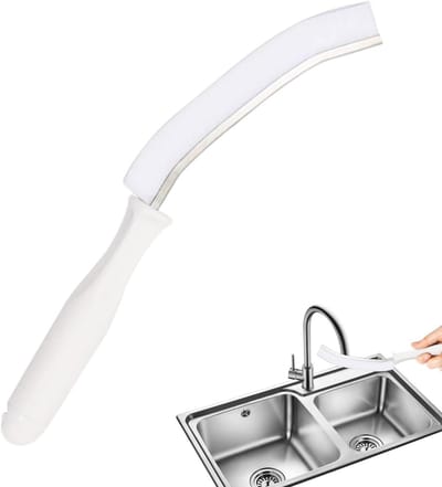 Voegenborstel met steel - Spleetreiniger - Grondig schoonmaken - Ergonomisch ontwerp - 29 cm lengte - Wit