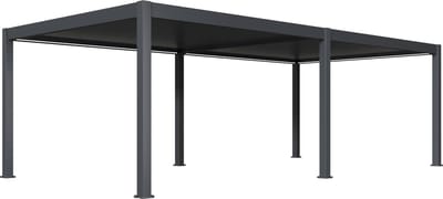 Orion Premium elektrische overkapping met LED - 400 x 800 cm - antraciet - Elektrisch lamellen dak en Luxe uitstraling - Volledig Aluminium terrasoverkapping met LED verlichting - Perfect te gebruiken als Tuinprieel / Carport / Veranda / Pergola