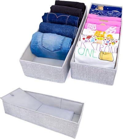 Famanu – Verticale kledinglade organizer, 2-delige set voor T-shirts, truien en broeken in kledingkast
