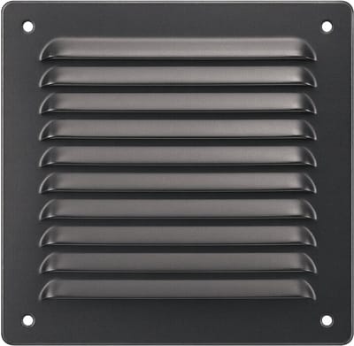 3BMT® Ventilatierooster Grijs - Vierkant Luchtrooster - Ventilatie Rooster - Schoepenrooster & Lamellenrooster - 16,5 X 16,5 Buitenzijde