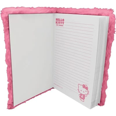 Hello Kitty & Friends A5 Plush Notebook – 15x21x2,5 cm – Roze – Schattig Notitieboek met Zachte Kaft