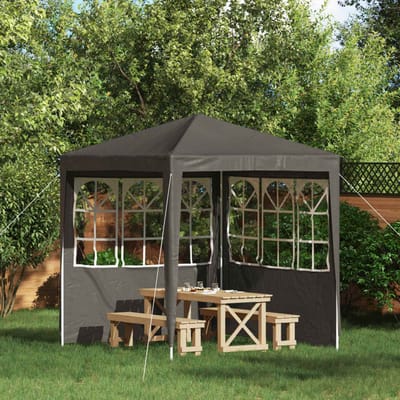 vidaXL - Party - Tent - Zijwand - 2 - st - 200 - x - 195 - cm - Antraciet - PE - en - staal