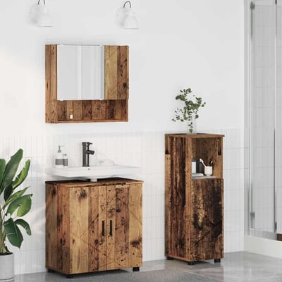 vidaXL - Badkamermeubel - Set - 3 - st - Oud - Hout - 61 - x - 35 - x - 64 - cm