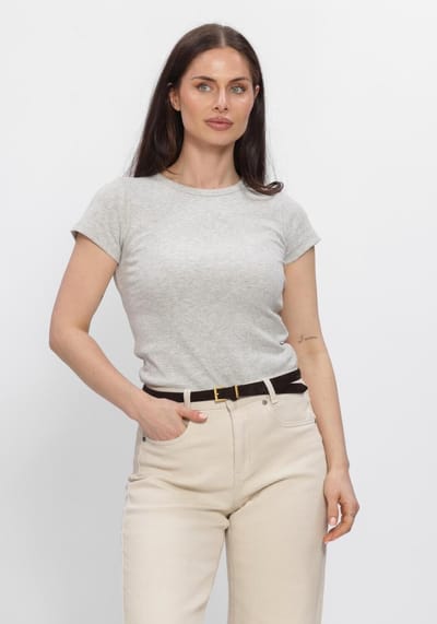 My Essential Wardrobe Mwmandy Tee Tops & T-shirts Dames - Shirt - Lichtgrijs - Maat XS