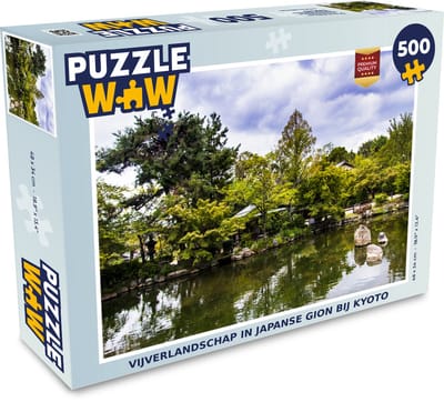 Puzzel Vijverlandschap in Japanse Gion bij Kyoto - Legpuzzel - Puzzel 500 stukjes