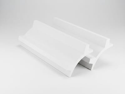 Vente-unique Set van 3 kroonlijsten voor plafond van polystyreen L290 x H10 cm wit - IONITA