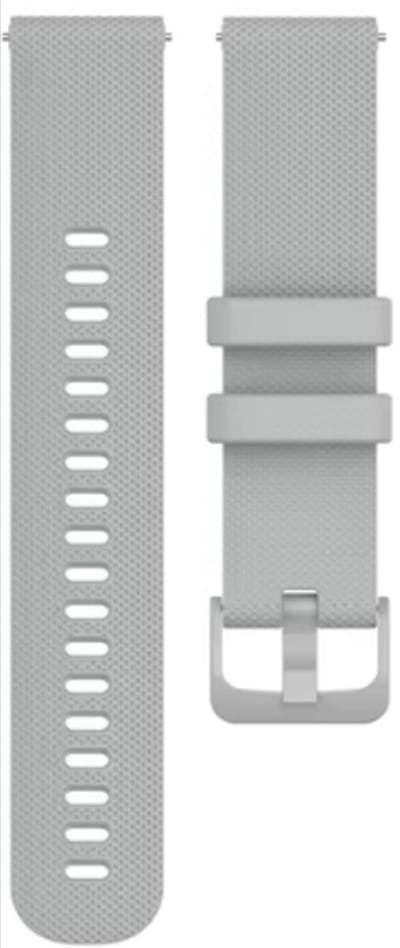 Scoby - Horlogebandje - Smartwatch Band - Geschikt voor Garmin Venu, Vivomove, Vivoactive en Forerunner - Siliconen Bandje - Flexibel - Comfortabel - Sportief - 42 MM - Grijs