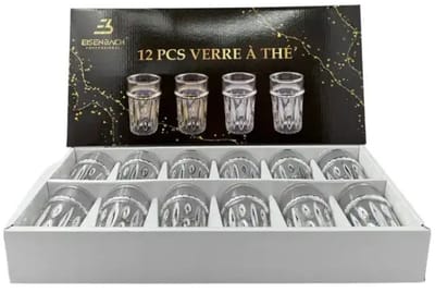 Eisenbach EB GLS12S: 12 Stuks Theeglazen met Zilveren Accent