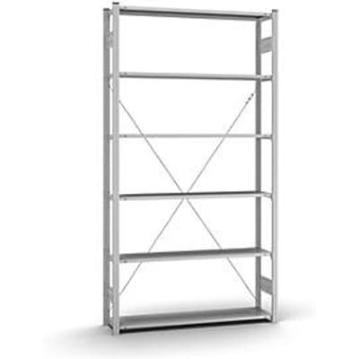 Insteekstelling Orion Plus - basissectie - L 1300 x D 300 x H 2500 mm - 6 legborden - draagvermogen per legbord 90 kg - verzinkt