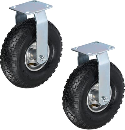 bokwiel luchtband - set van 2 - 3.00-4 - tot 120 kg - zwart-zilver