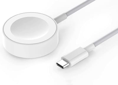 Draadloze Oplader Geschikt voor de Apple Watch Magnetische Oplaadkabel USB - C voor Apple Watch Series 1 / 2 / 3 / 4 / 5 / 6 / 7 / 8 / 9 / SE (2) / Ultra (2) Wit