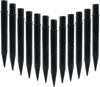 12 solar lichtmasten, 6,3-inch fakkelvormige lampfittingen, kunststof vervangingslichtmasten, geschikt geschikt voor tuin-, landschaps-, terras-, pad- en patioverlichting, paaltype (21,8 mm binnendiameter).