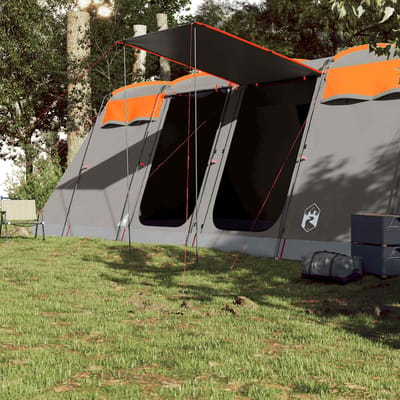 vidaXL - Tunneltent - 10-persoons - waterdicht - grijs - en - oranje