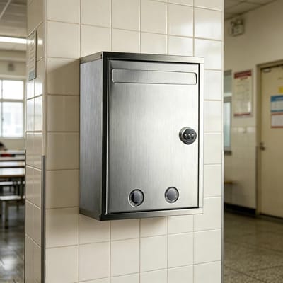 Stembus met slot - Donatiebox Fondsenwerving - Veilig post ontvangen - Wandmontage mogelijk - 30 x 15 x 40 cm
