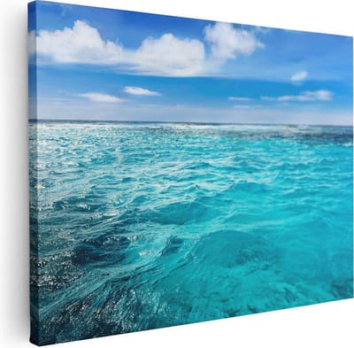 Artaza Canvas Schilderij Strand En Zee - 40x30 cm - Klein - Wanddecoratie Woonkamer - Muurdecoratie Kust - Kamer Accessoires