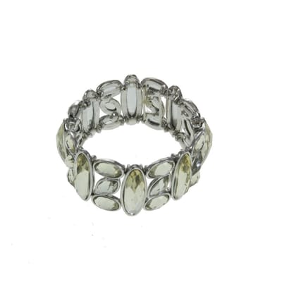 Behave - Rekarmband transparante stenen - cocktail stijl - 14,5 cm