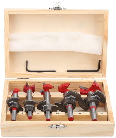 Dailygoods - Gatenopener - Houtbewerking - Nauwkeurige Positionering - 5-delige Set - Multifunctioneel - Geschikt voor Houtbewerking - 17 x 11 x 5 cm