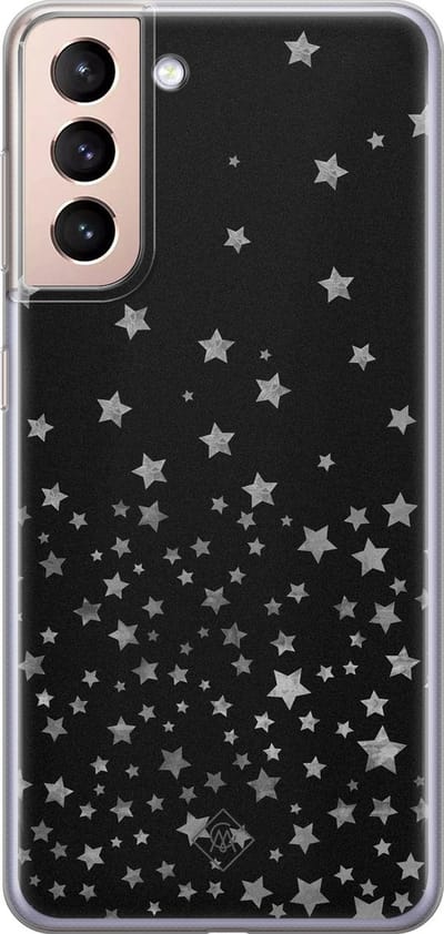 Casimoda® hoesje - Geschikt voor Samsung S21 Plus - Falling Stars - Backcover - Siliconen/TPU - Zwart