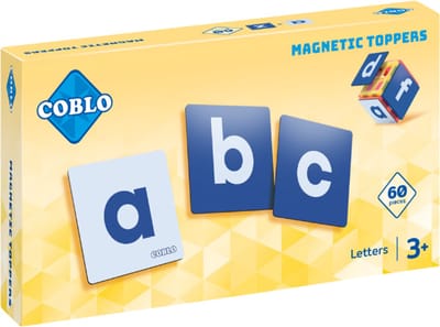 Coblo – Magnetic Tiles Toppers – Letters 60 stuks - Uitbreiding voor Magnetische tegels – Magnetisch speelgoed - Vanaf 3 jaar