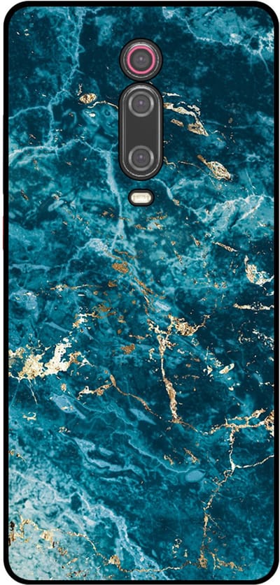 Smartphonica Telefoonhoesje Geschikt voor Xiaomi Mi 9T met marmer opdruk - TPU backcover case blue marble design - Blauw geschikt voor Xiaomi Mi 9T