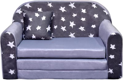 Kinderbank met bedfunctie - Speelbank slaapbank - Kinderkamer meubel - 2-in-1 ontwerp - 120x94x60 cm - Sterrenprint blauw