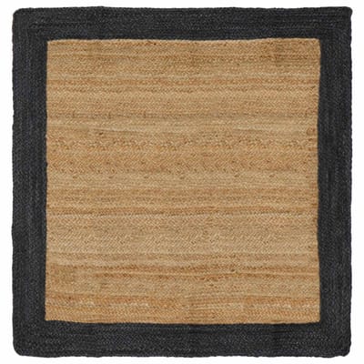 vidaXL - Gebied - Tapijt - Donkergrijs - 120 - x - 120 - cm - Jute