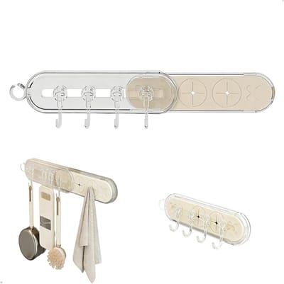 Zuighaak - Keukengerei houder - Keuken organiseren - Extra sterke zuigkracht - 30 x 20 x 10 mm - Wit