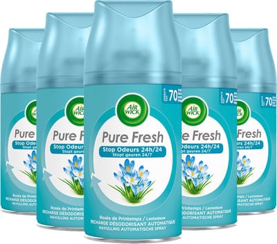 Air Wick Freshmatic Luchtverfrisser - Pure Fresh Lentedauw - 5 Stuks - Voordeelverpakking