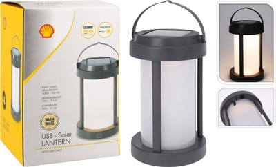 Shell Solar Campinglamp - Oplaadbaar LED - 100 Lumen - IP64 Waterdicht - Draagbare Kampeerlamp - Tentlamp - Acculamp - Traploos Dimbare Lamp