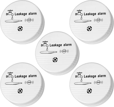 Watermelder 5 Stuks - Wateralarm Sensor - Lekkage Detectie - Dubbele Detectie Modi - 8x8x3 cm - Wit