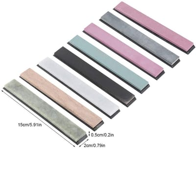 Dailygoods- Slijpsteenset 8 Stuks - Korrelgrootte 240/400/800/1000/3000/5000/8000 - Hoogwaardige Steen - Draagbaar - Voor Slijpen van Keukenmessen - Afmetingen 15 x 2 x 0,5 cm - Slijpstenen
