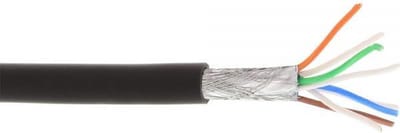S/FTP CAT6a 10 Gigabit netwerkkabel met flexibele aders - AWG26 - LSZH / zwart - 100 meter