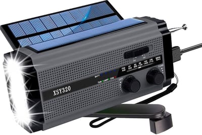 Beste noodradio met zaklamp, XL zonnepaneel, dynamo en powerbank