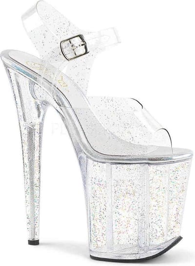 Pleaser - FLAMINGO-808MMG Sandaal met enkelband, Paaldans schoenen - Paaldans schoenen - 35 Shoes - Wit