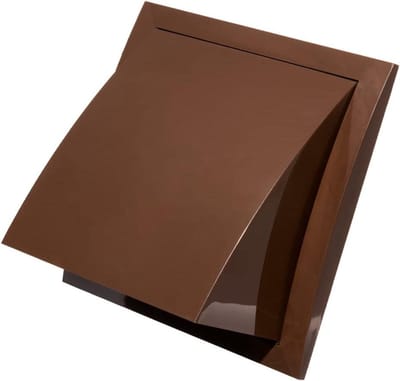 Ventilatierooster - Afzuigkap rooster - Buiten ventilatie - Regen en windbescherming - 125mm rond - Bruin