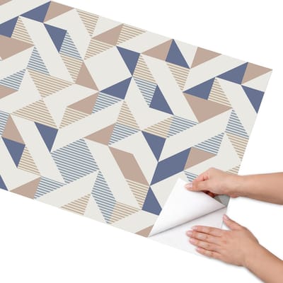 Coloray Meubel Wrap Folie - Beige Meubelfolie - 65x130 cm - Meubel Wrap Folie Geometrische patronen - Plakfolie Meubels - Geometrische Meubelfolie - Decoratiefolie Zelfklevend - Slaapkamer decoratie - Achtergronden en patronen