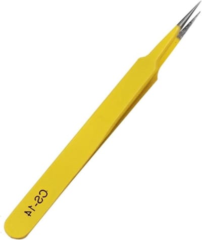 Pincet Set - Precisie Tang - Elektronica Reparatie - Antistatisch Roestvrij Staal - 100 Micron Nauwkeurigheid - Geel