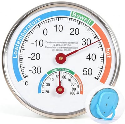 Thermometer - Thermometer binnen - Buitenthermometer Thermometer buiten - Rond - Geen elektriciteit nodig - 1 stuk - Thermometer/Hygrometer - Analoog - Multicolor