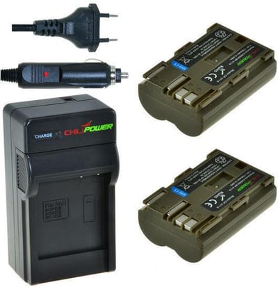 2 x BP-511A accu's voor Canon - inclusief oplader en autolader - Origineel ChiliPower