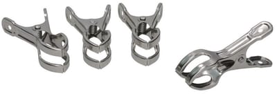 Gerimport Zeilklemmen - 4x stuks - 8 x 4 cm - lijmklemmen - marktklemmen - veerklem - metaal