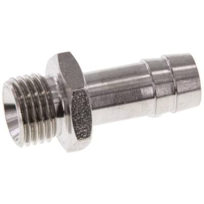 G 1/4'' Buitendraad x 10mm RVS Slangpilaar 40 Bar