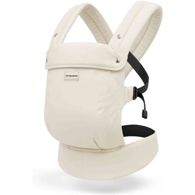 Vulpes Goods® BabyCare - Draagzak – Ergonomische Baby Draagzak 0-36 mnd – Luxe Buikdrager tot 20 kg – OEKO-TEX® Katoen – Handsfree Comfort - Met Rugsteun & M-Positie - Crème