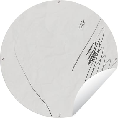 Tuincirkel Zwart - Strepen - Design - Abstract - 60x60 cm - Ronde Tuinposter - Buiten