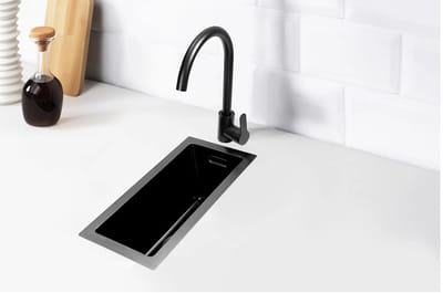 Nurion Spoelbak Black Metal 16,5 x 38,5 – Spoelbak Keuken - Spoelbakken Keuken – Wasbak Keuken - zonder Kraangat RVS