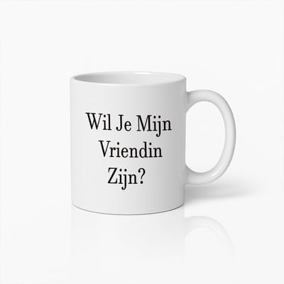 Romantische "Wil Je Mijn Vriendin Zijn?" Koffiemok – Perfect Cadeau Voor Haar