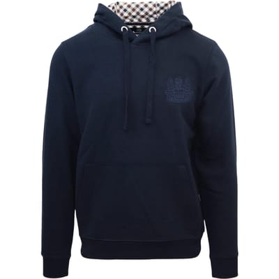 Aquascutum Herenlogo Hoodie (Marine)